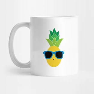 Cool Pineapple with Blue Sunglasses Mug
